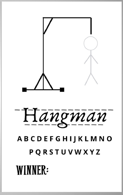 Hangman : Funny and beautiful brain game book Large Pages for Easy Play  (Hardcover) 